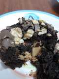 Volcán de chocolate con mantequilla de maní