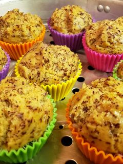 รูปของ เค้กกล้วยหอมเจ สูตรนึ่ง ไม่ง้อเตาอบ ไม่ใช้เครื่องตี ไม่ต้องพักแป้งก่อนนึ่ง เฮงเฮงเฮง