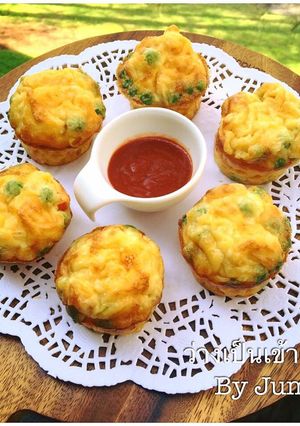 รูปของ มัฟฟิน ไข่อบทรงเครื่อง ง่ายๆ สไตส์จุ๋ม muffins eggs