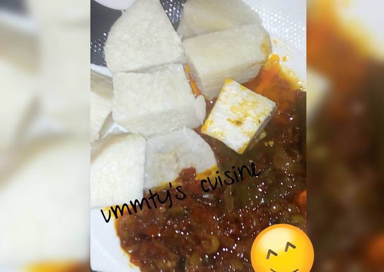 Tuesday Fresh Boiled yam with spring onion sauce