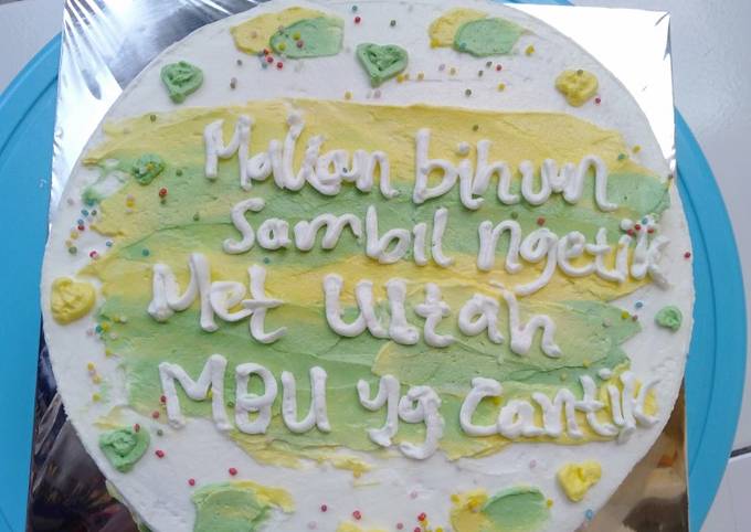 Resep Cake Ulang Tahun (basecake Bolu Ombre Pandan) Anti Gagal