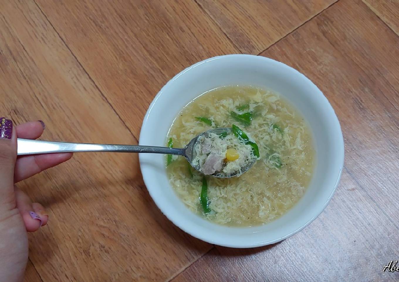 Egg corn soup