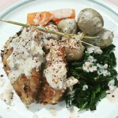 A picture of Crispy Cream Dory in Chilli Cocosauce.
