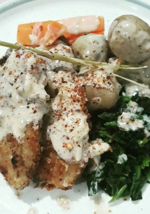 A picture of Crispy Cream Dory in Chilli Cocosauce.