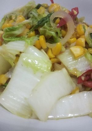 Foto resep Tumis Sawi Putih Campur Jagung