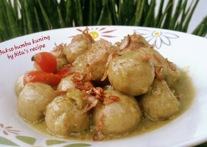 Cara Gampang Menyiapkan Bakso tempe bumbu kuning#rendahkaloritetapenak, Bisa Manjain Lidah