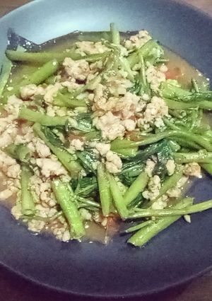 รูปของ ผัดผักบุ้งหมูสับ - คีโต