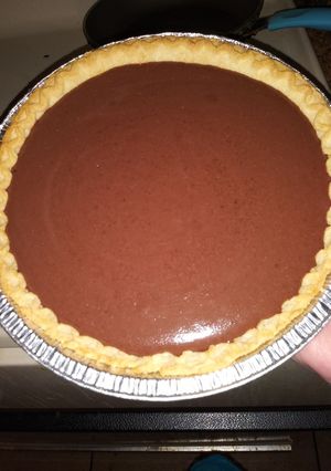 A picture of Quick 3 ingredient chocolate pie.