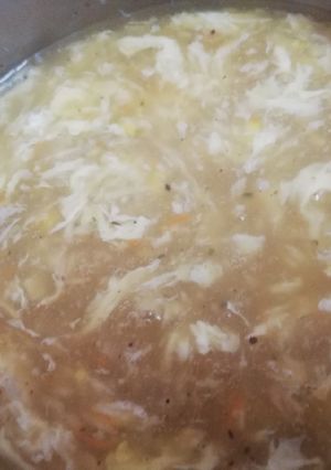 A picture of Chicken corn soup.