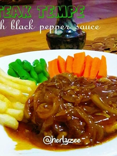 Foto resep Steak Tempe with black Pepper Sauce