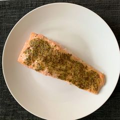 A picture of Baked Salmon with Dijon Mustard and Chives.