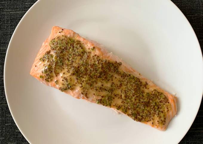 Recipe of Perfect Baked Salmon with Dijon Mustard and Chives