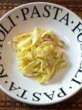 Fettuccine con jamón y crema