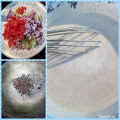 A picture of Tri colored raita.