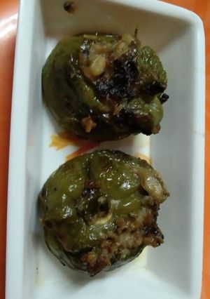 A picture of Stuffed capsicum.