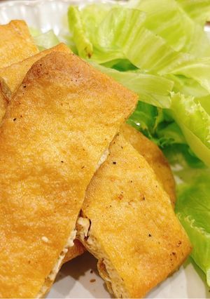 Hình của món Đậu phụ làng Kênh chiên cay.