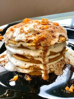 Una foto de 🥞 tortitas de zanahoria 🧡🥕