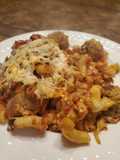 Brad's weeknight baked pasta & meatballs