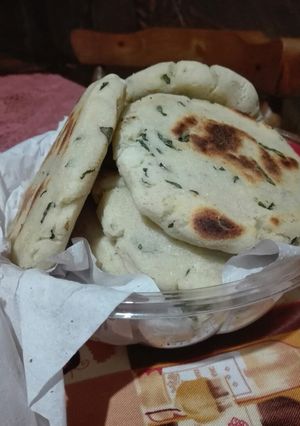 Una foto de LAS Arepas de albahaca...