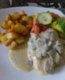 Pollo con champiñones a la crema