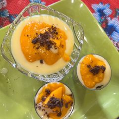 A picture of Mango Custard Pudding.