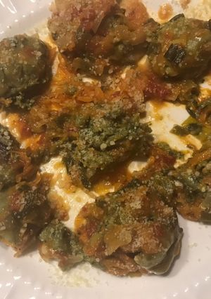 Una foto de Malfatti de espinaca y ricota