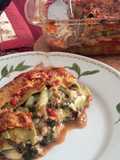 Lasagna rápida de tallos de acelga y nuez