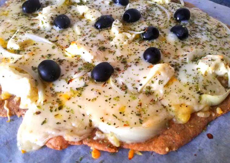 Pizza integral de queso para cocinar con niños