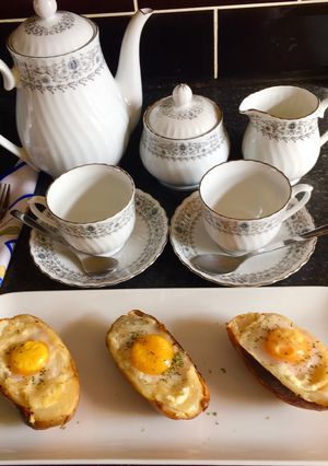 A picture of Twice Baked Breakfast Potatoes.