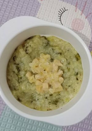 Foto resep Mpasi 10+ Simpel : Bubur Tim Veggie topping Chicken Cheese UB