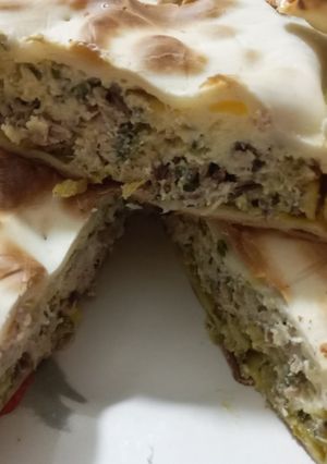 Una foto de Tarta de caballa y queso