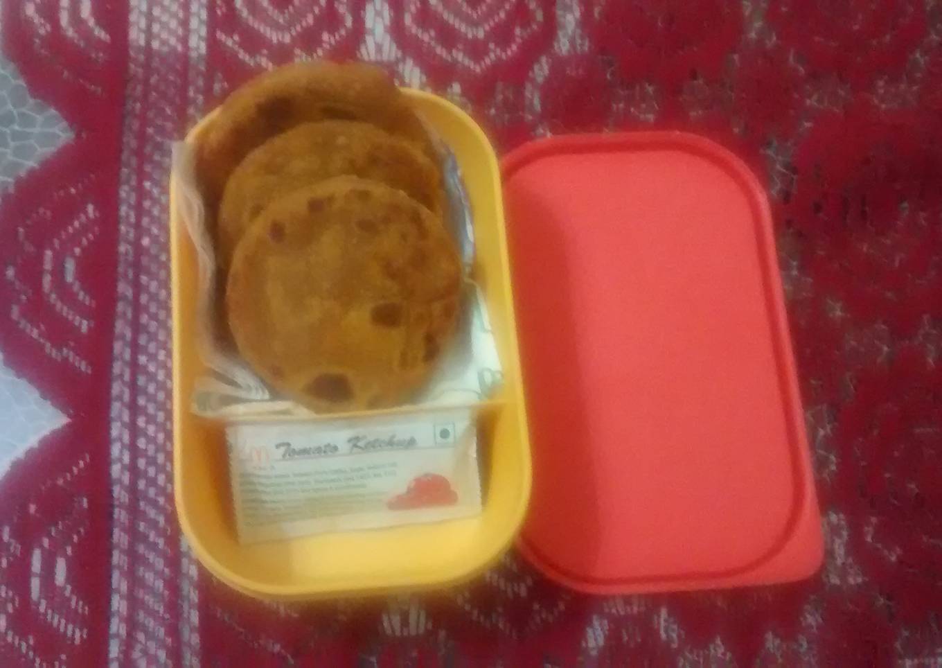 Mini paratha with aloo and cheese for kids snacks box