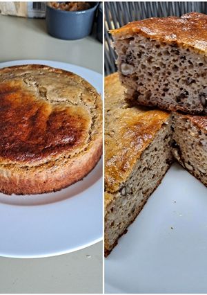 Une photo de Gâteau de polenta miel et noix