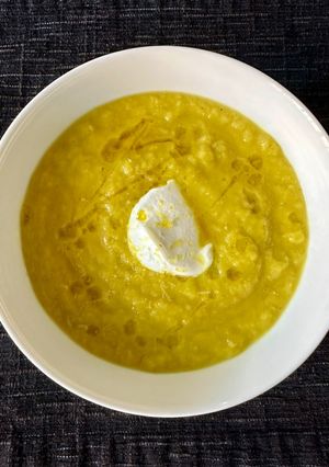 A picture of Creamy Leek and Parsnip Soup.