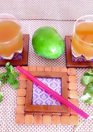 A picture of Mango jaggery mocktail.