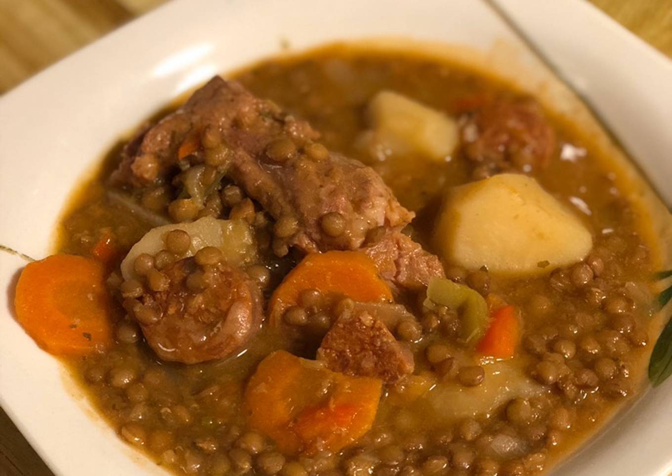 Lentejas con costilla de cerdo en CROCKPOT