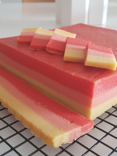 A picture of Pink Cream Cheese Layer Cake.