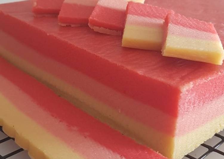 Steps to Make Homemade Pink Cream Cheese Layer Cake