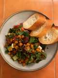 Greek Salad with fried Chickpeas