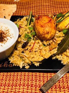 A picture of Egg Biryani.