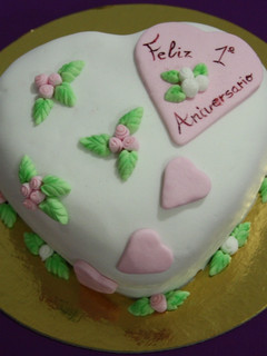 Una foto de Tarta corazón para San valentín