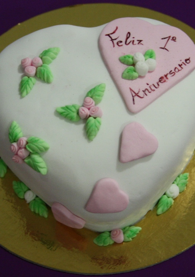 Una foto de Tarta corazón para San valentín