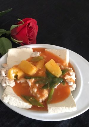 Foto resep Ayam Tahu Kukus Sauce Asam Manis Pedas Diet