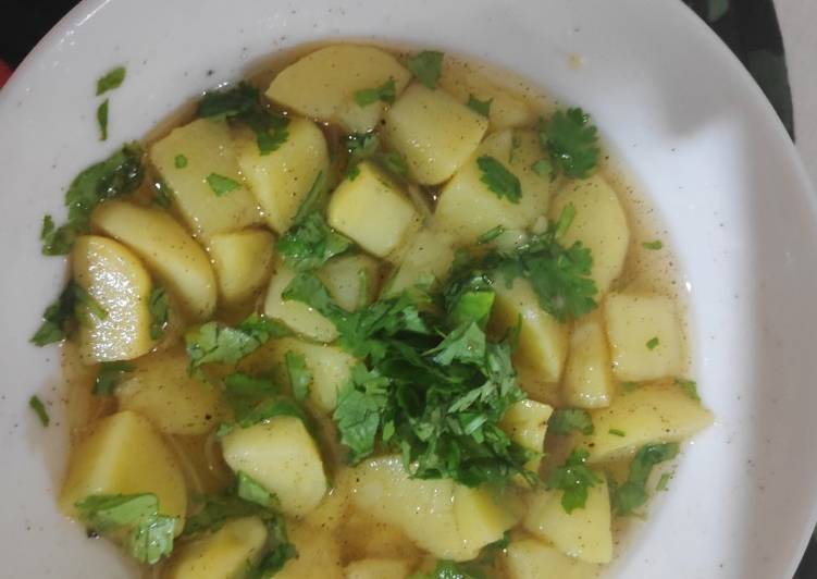 Chilled potato salad in tangy syrup