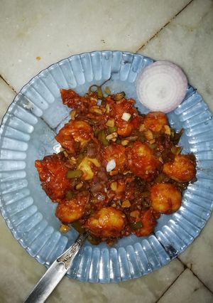 A picture of Baby potato manchurian.