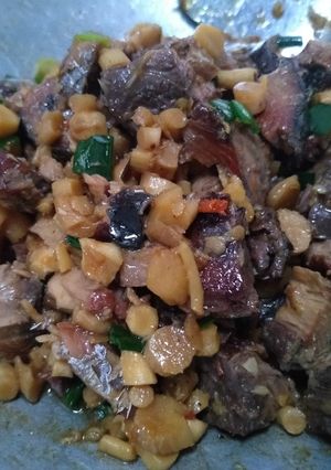 Foto resep Oseng Batang Jamur dan ikan Tuna
