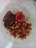 Ñoquis caseros con Carne y Cebolla Morada