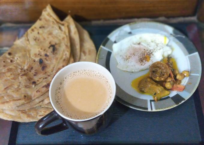 Achar Paratha With anda or garma garam Karak Chai