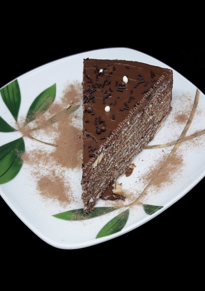 Una foto de Tarta de obleas y chocolate
