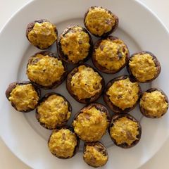 Sai Ua Stuffed Mushrooms A picture of Sai Ua Stuffed Mushrooms.